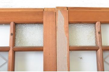 アンティーク建具　大正ロマンの雰囲気が魅力的な組子入りガラス戸4枚セット(引き戸)(R-064309)
