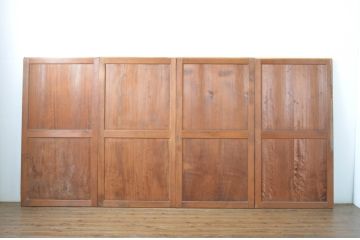 アンティーク建具　上手物!!　美しい杢目が目を惹く高級帯戸4枚セット(板戸、引き戸)(R-064310)