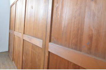 アンティーク建具　上手物!!　美しい杢目が目を惹く高級帯戸4枚セット(板戸、引き戸)(R-064310)