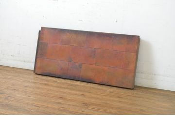 アンティーク建具　希少　銅板張りが珍しい!経年を感じる小窓1枚(引き戸)(R-064313)
