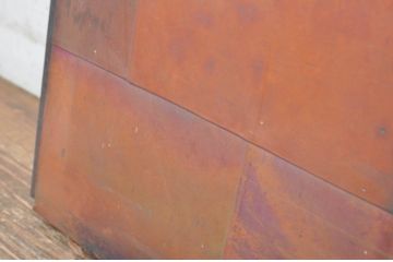 アンティーク建具　希少　銅板張りが珍しい!経年を感じる小窓1枚(引き戸)(R-064313)