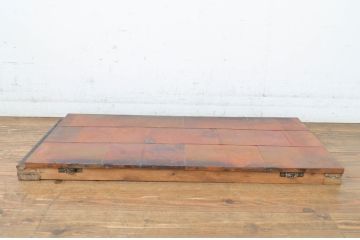アンティーク建具　希少　銅板張りが珍しい!経年を感じる小窓1枚(引き戸)(R-064313)