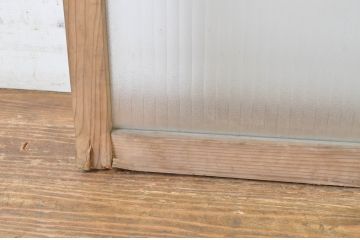 アンティーク建具　銀モールガラス入り!シンプルでどんなお部屋にも合わせやすいガラス窓2枚セット(ガラス戸、引き戸)(R-064315)