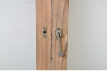アンティーク建具　銀モールガラス入り!シンプルでどんなお部屋にも合わせやすいガラス窓2枚セット(ガラス戸、引き戸)(R-064317)