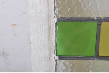 イギリスアンティーク　レトロな雰囲気が魅力のステンドグラス窓1枚(明り取り、明かり取り、建具)(R-064322)