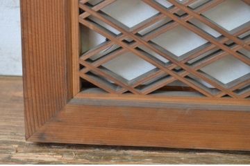 アンティーク建具　裏障子付き　落ち着きのある雰囲気が魅力の組子欄間1枚(明かり取り、明り取り)(R-064325)