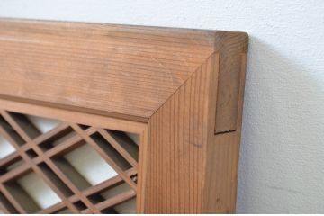 アンティーク建具　裏障子付き　落ち着きのある雰囲気が魅力の組子欄間1枚(明かり取り、明り取り)(R-064325)