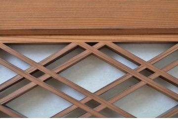 アンティーク建具　裏障子付き　落ち着きのある雰囲気が魅力の組子欄間1枚(明かり取り、明り取り)(R-064325)