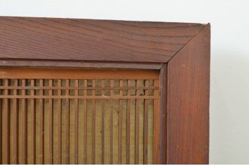  アンティーク建具　欅(ケヤキ)枠の組子入り　繊細な組子が上品な印象を与える筬欄間1枚(明かり取り、明り取り、オサランマ)(R-064326)