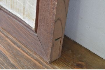  アンティーク建具　欅(ケヤキ)枠の組子入り　繊細な組子が上品な印象を与える筬欄間1枚(明かり取り、明り取り、オサランマ)(R-064326)