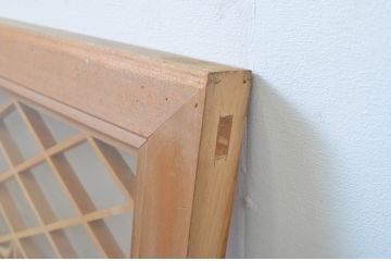 アンティーク建具　両面ガラス入り　品のある雰囲気が魅力的な組子欄間1枚(明かり取り、明り取り)(R-064327)