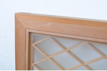 アンティーク建具　両面ガラス入り　品のある雰囲気が魅力的な組子欄間1枚(明かり取り、明り取り)(R-064327)