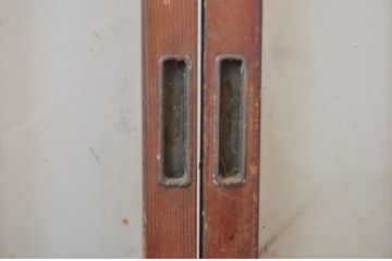 アンティーク建具　レトロな空間づくりにオススメなガラス窓4枚セット(ガラス戸、引き戸)(R-064329)