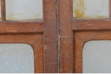 アンティーク建具　レトロな空間づくりにオススメなガラス窓4枚セット(ガラス戸、引き戸)(R-064329)