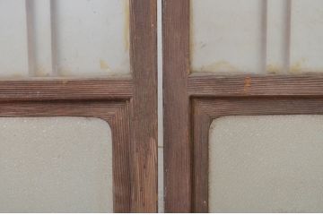 アンティーク建具　レトロな空間づくりにオススメなガラス窓4枚セット(ガラス戸、引き戸)(R-064329)