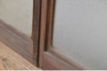 アンティーク建具　レトロな空間づくりにオススメなガラス窓4枚セット(ガラス戸、引き戸)(R-064329)