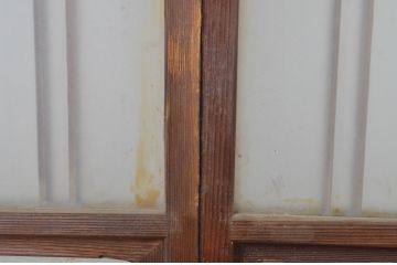 アンティーク建具　レトロな空間づくりにオススメなガラス窓4枚セット(ガラス戸、引き戸)(R-064329)