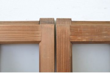 アンティーク建具　大正ロマンの雰囲気が漂う小振りなガラス窓2枚セット(ガラス戸、引き戸)(R-064330)