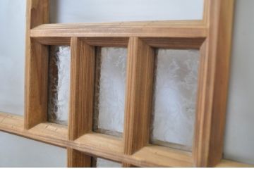 アンティーク建具　大正ロマンの雰囲気が漂う小振りなガラス窓2枚セット(ガラス戸、引き戸)(R-064330)