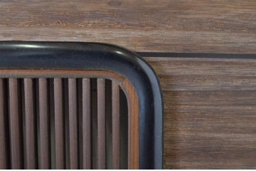 アンティーク建具　高級品!!黒漆枠　繊細な格子が目を惹く凝った造り込みの筬欄間2枚セット(明かり取り、明り取り、オサランマ、おさらんま)(R-064334)