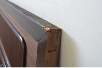 アンティーク建具　高級品!!黒漆枠　繊細な格子が目を惹く凝った造り込みの筬欄間2枚セット(明かり取り、明り取り、オサランマ、おさらんま)(R-064334)