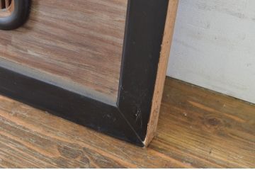 アンティーク建具　高級品!!黒漆枠　繊細な格子が目を惹く凝った造り込みの筬欄間2枚セット(明かり取り、明り取り、オサランマ、おさらんま)(R-064334)