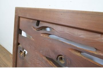 アンティーク建具　時を重ねた木の味わいを残した自然な風合いの欄間2枚セット(明かり取り、明り取り)(R-064335)