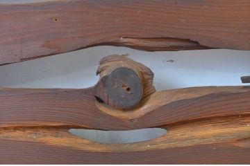 アンティーク建具　時を重ねた木の味わいを残した自然な風合いの欄間2枚セット(明かり取り、明り取り)(R-064335)