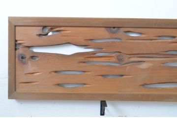 アンティーク建具　時を重ねた木の味わいを残した自然な風合いの欄間2枚セット(明かり取り、明り取り)(R-064335)