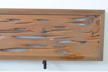 アンティーク建具　時を重ねた木の味わいを残した自然な風合いの欄間2枚セット(明かり取り、明り取り)(R-064335)