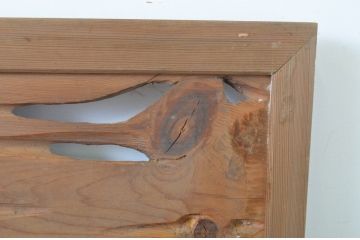アンティーク建具　時を重ねた木の味わいを残した自然な風合いの欄間2枚セット(明かり取り、明り取り)(R-064335)