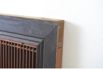 アンティーク建具　整然と並んだ格子が美しい大振りな筬欄間2枚セット(明かり取り、明り取り、オサランマ、おさらんま)(R-064336)