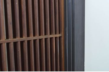 アンティーク建具　整然と並んだ格子が美しい大振りな筬欄間2枚セット(明かり取り、明り取り、オサランマ、おさらんま)(R-064336)
