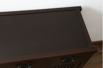 中古　美品　上質な和の空間を演出する水屋箪笥サイドボード(サイドキャビネット、収納棚、戸棚、食器棚、茶箪笥)(R-064355)