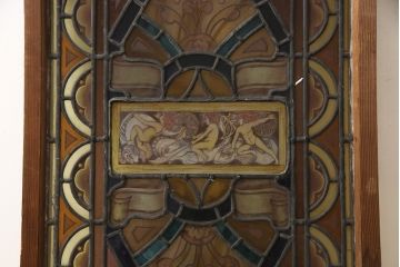 イギリスアンティーク　幻想的な空間を演出するステンドグラス窓1枚(明り取り、明かり取り、建具)(R-064362)