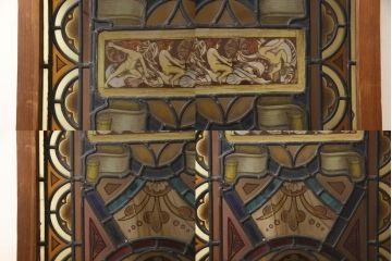 イギリスアンティーク　幻想的な空間を演出するステンドグラス窓1枚(明り取り、明かり取り、建具)(R-064362)