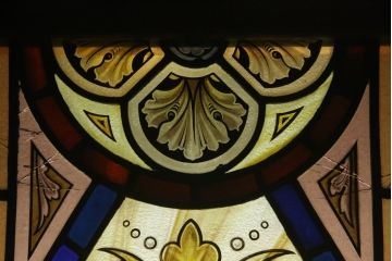 イギリスアンティーク　幻想的な空間を演出するステンドグラス窓1枚(明り取り、明かり取り、建具)(R-064362)