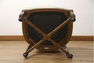 中古　美品　DREXEL HERITAGE(ドレクセルヘリテイジ)　くつろぎの時間を演出するキャスター付きアームチェア(椅子、イス、ダイニングチェア)(R-064378)