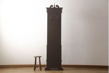 中古　最高級!!　マルマンコレクション　曲線デザインの彫刻が美しい!!クラシカルな空間を演出する象嵌入りホールクロック(柱時計、振り子時計、ディスプレイ)(定価約115万円)(R-064382)