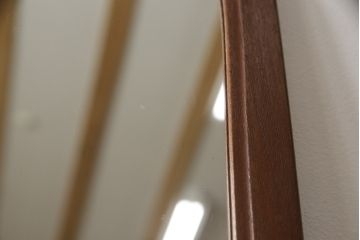 デンマークビンテージ　チーク材　シンプルな角丸デザインがお部屋に馴染みやすいウォールミラー(北欧、壁掛け鏡、姿見、ヴィンテージ)(R-064383)