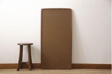 デンマークビンテージ　チーク材　シンプルな角丸デザインがお部屋に馴染みやすいウォールミラー(北欧、壁掛け鏡、姿見、ヴィンテージ)(R-064383)