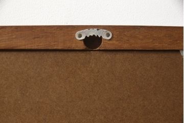 デンマークビンテージ　チーク材　シンプルな角丸デザインがお部屋に馴染みやすいウォールミラー(北欧、壁掛け鏡、姿見、ヴィンテージ)(R-064383)