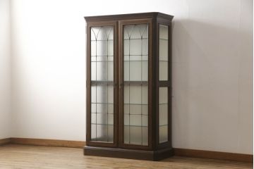 中古　美品　カリモク家具(karimoku)　domani(ドマーニ)　QUEENS　LIFE(クイーンズライフ)　洗練されたデザインが美しいキュリオケース(飾り棚、ガラスケース、ショーケース、キャビネット)(定価約40万円)(R-064386)