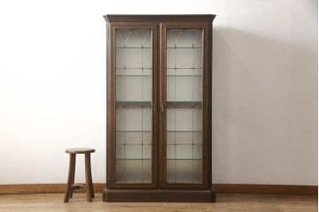 中古　美品　カリモク家具(karimoku)　domani(ドマーニ)　QUEENS　LIFE(クイーンズライフ)　洗練されたデザインが美しいキュリオケース(飾り棚、ガラスケース、ショーケース、キャビネット)(定価約40万円)(R-064386)