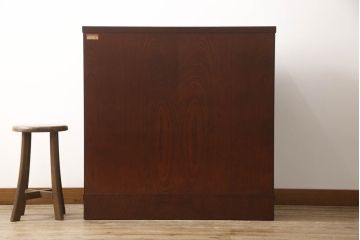 中古　美品　遠野民芸　職人手作り品　向鶴金具の立派な造りが目を惹く民芸箪笥(和タンス、収納箪笥、衣装箪笥、整理箪笥、引き出し、サイドチェスト)(R-064452)