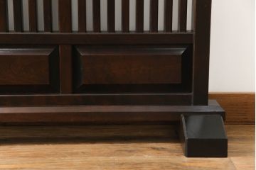 和製ビンテージ　北海道民芸家具　希少な絶版品!!　品のある色合いと重厚な佇まいが魅力の衝立て(衝い立て、つい立て、仕切り、パーテーション、ヴィンテージ)(R-064461)