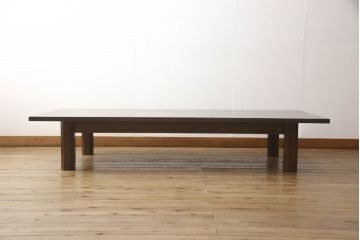 和製ビンテージ　松本民芸家具風の重厚な座卓(ローテーブル、センターテーブル、ヴィンテージ)(R-064464)
