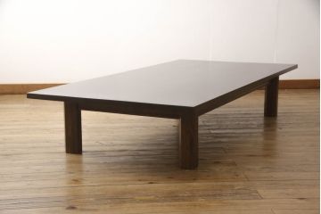 和製ビンテージ　松本民芸家具風の重厚な座卓(ローテーブル、センターテーブル、ヴィンテージ)(R-064464)