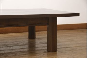 和製ビンテージ　松本民芸家具風の重厚な座卓(ローテーブル、センターテーブル、ヴィンテージ)(R-064464)