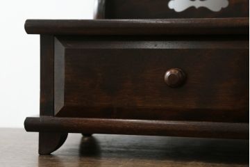 和製ビンテージ　松本民芸家具　和洋折衷の空間に馴染みの良い524型小鏡台(ミラー、引き出し付き、ヴィンテージ)(R-064467)
